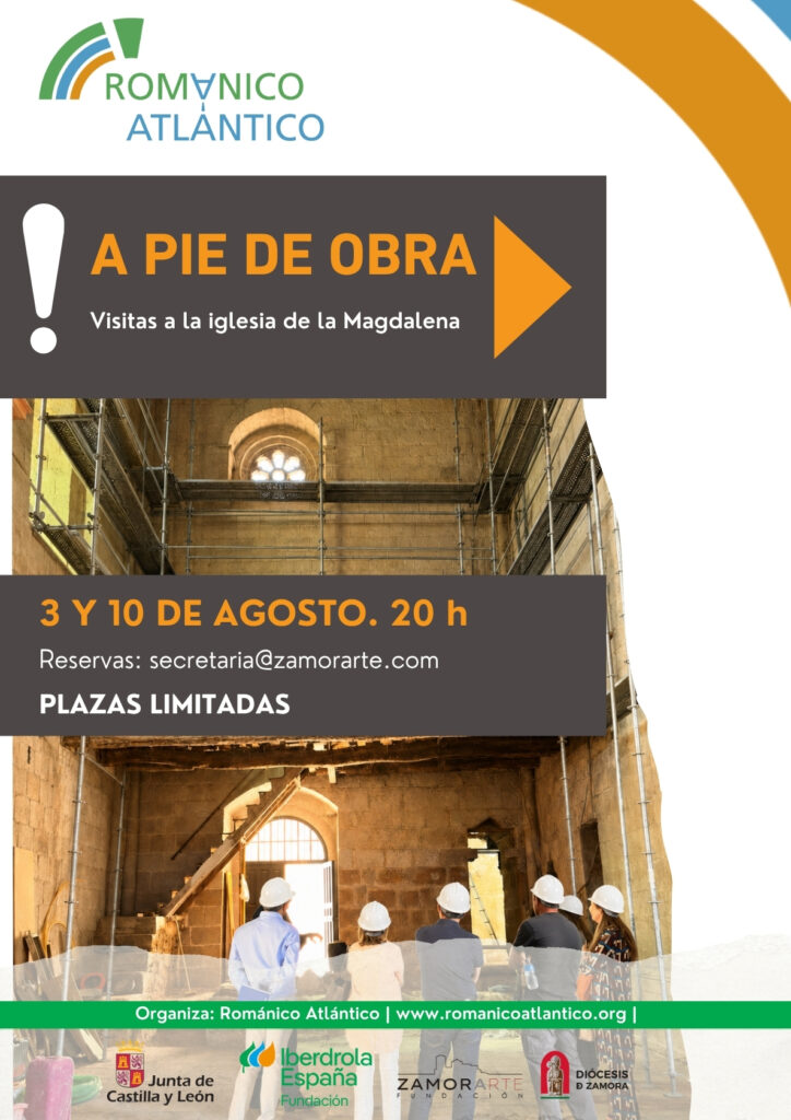 El Plan Románico Atlántico acerca al público la restauración de la iglesia de la Magdalena 1 CARTEL A PIE DE OBRA