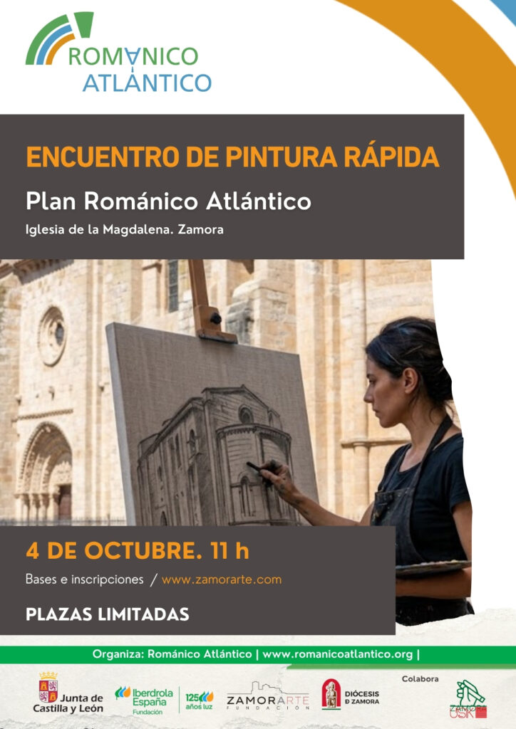 El Plan Románico Atlántico acerca la restauración de La Magdalena a través de la pintura 1 CARTEL ECUENTRO PINTURA ROMANICO ATLANTICO LA MAGDALENA